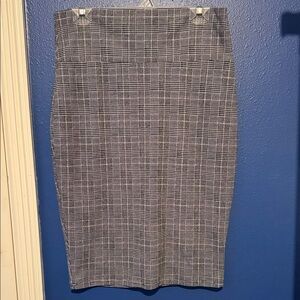 Gray Plaid Pencil Skirt - Classic Office Pencil Skirt